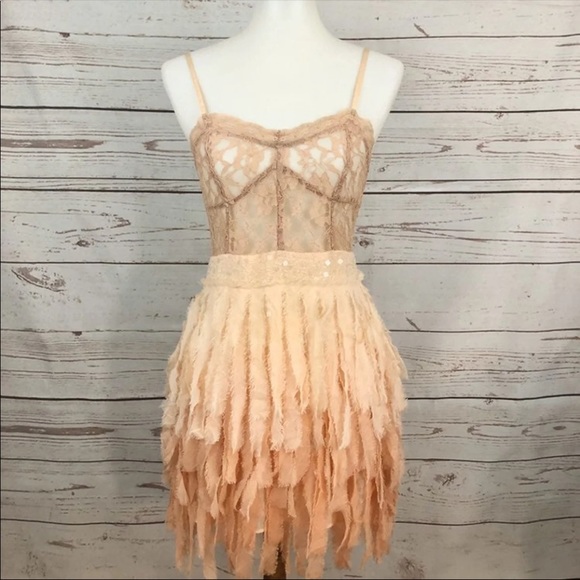 Free People Pink Ombré Feather Dress - Picture 7 of 8